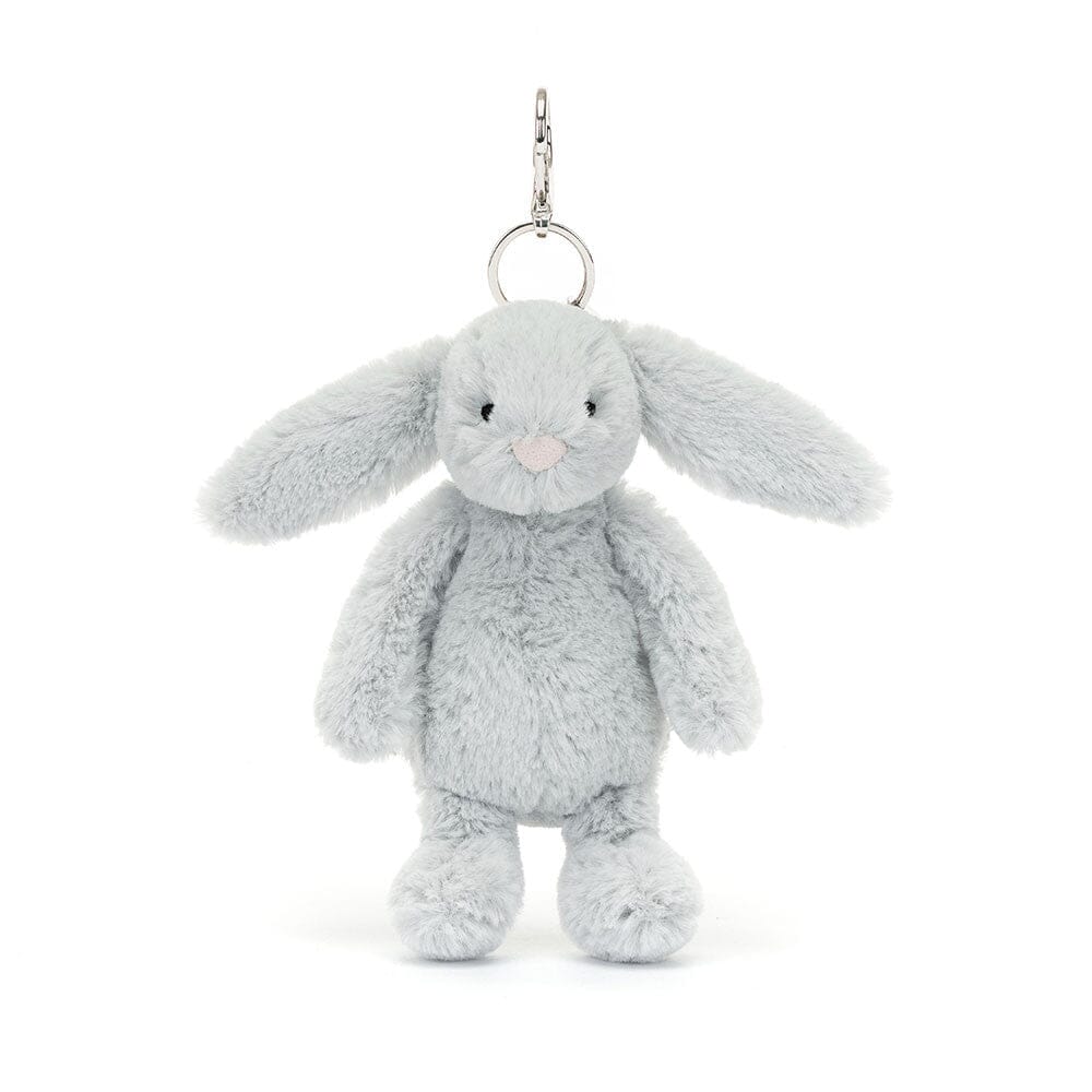 Jellycat Bashful - Silver Bunny Bag Charm Soft Toy Jellycat 