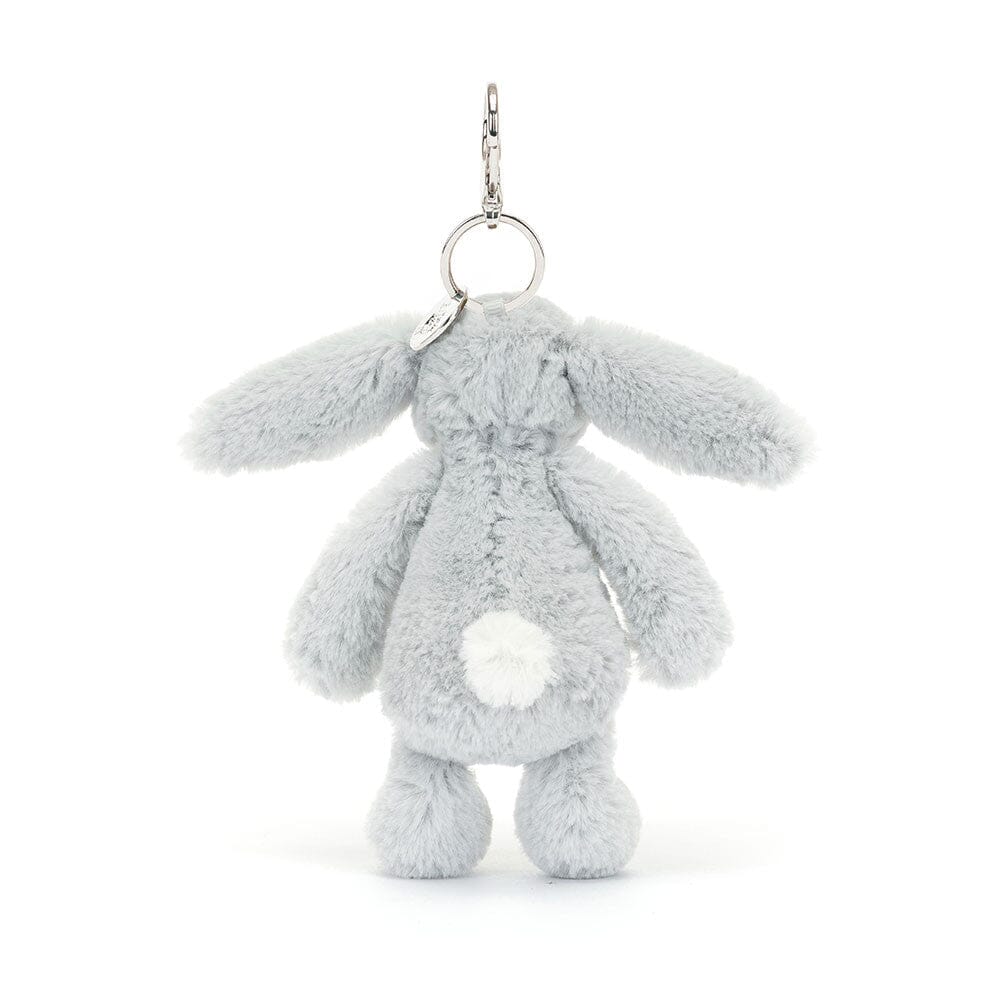 Jellycat Bashful - Silver Bunny Bag Charm Soft Toy Jellycat 