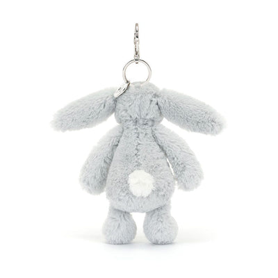 Jellycat Bashful - Silver Bunny Bag Charm Soft Toy Jellycat 