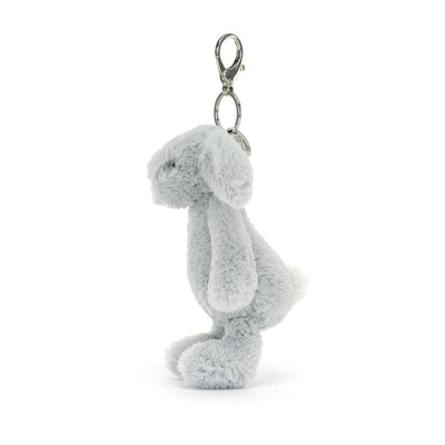 Jellycat Bashful - Silver Bunny Bag Charm Soft Toy Jellycat 