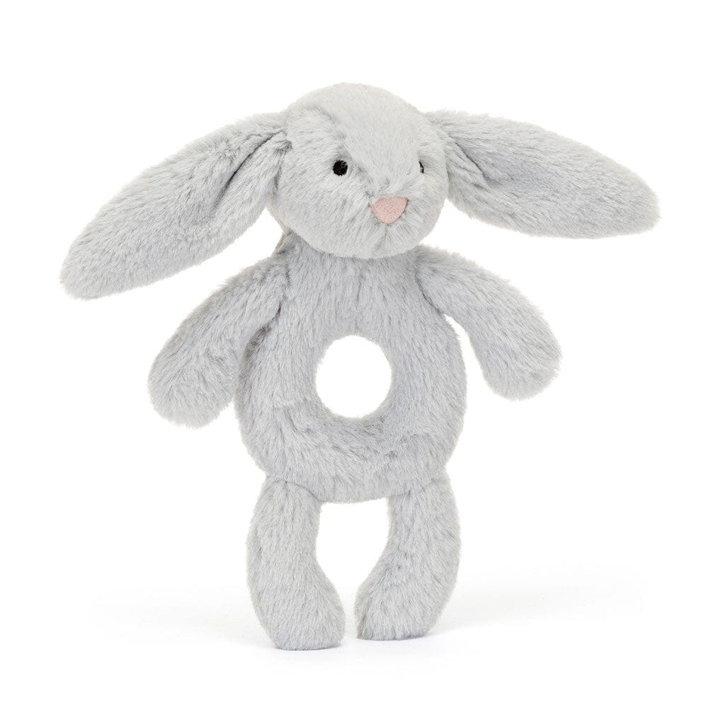 Jellycat Bashful - Silver Bunny Ring Rattle Rattle Jellycat 