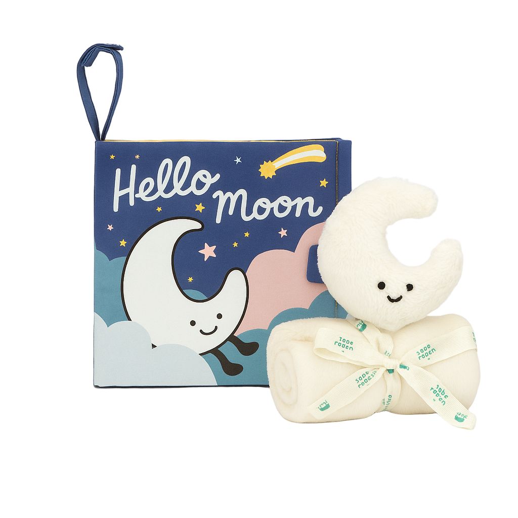 Jellycat Bundle - Amuseable Moon Soother & Hello Moon Fabric Book Bundle Jellycat 