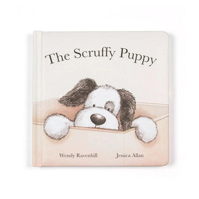 Jellycat Bundle - The Scruffy Puppy Book and Bashful Black & Cream Puppy Original Bundle Jellycat 