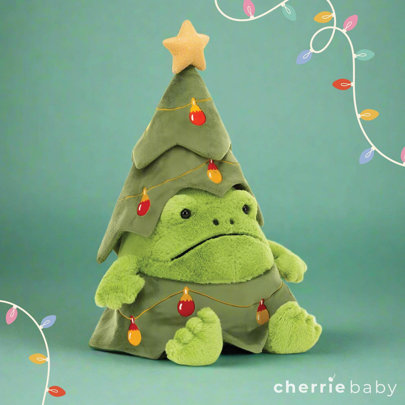 Jellycat - Christmas Tree Ricky Rain Frog Soft Toy Jellycat 