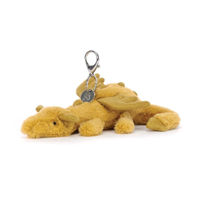 Jellycat Golden Dragon Bag Charm Soft Toy Jellycat 