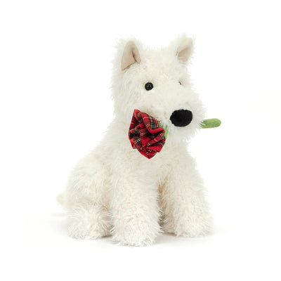 Jellycat - Munro Dog Holding Rose Soft Toy Jellycat 