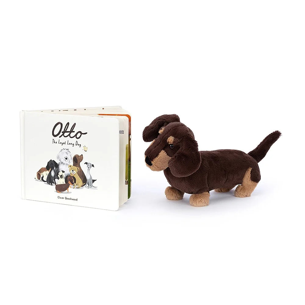 Jellycat Otto The Loyal Long Dog Book And Otto Sausage Dog Bundle Jellycat 