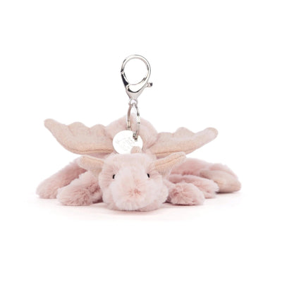 Jellycat Rose Dragon Bag Charm Soft Toy Jellycat 