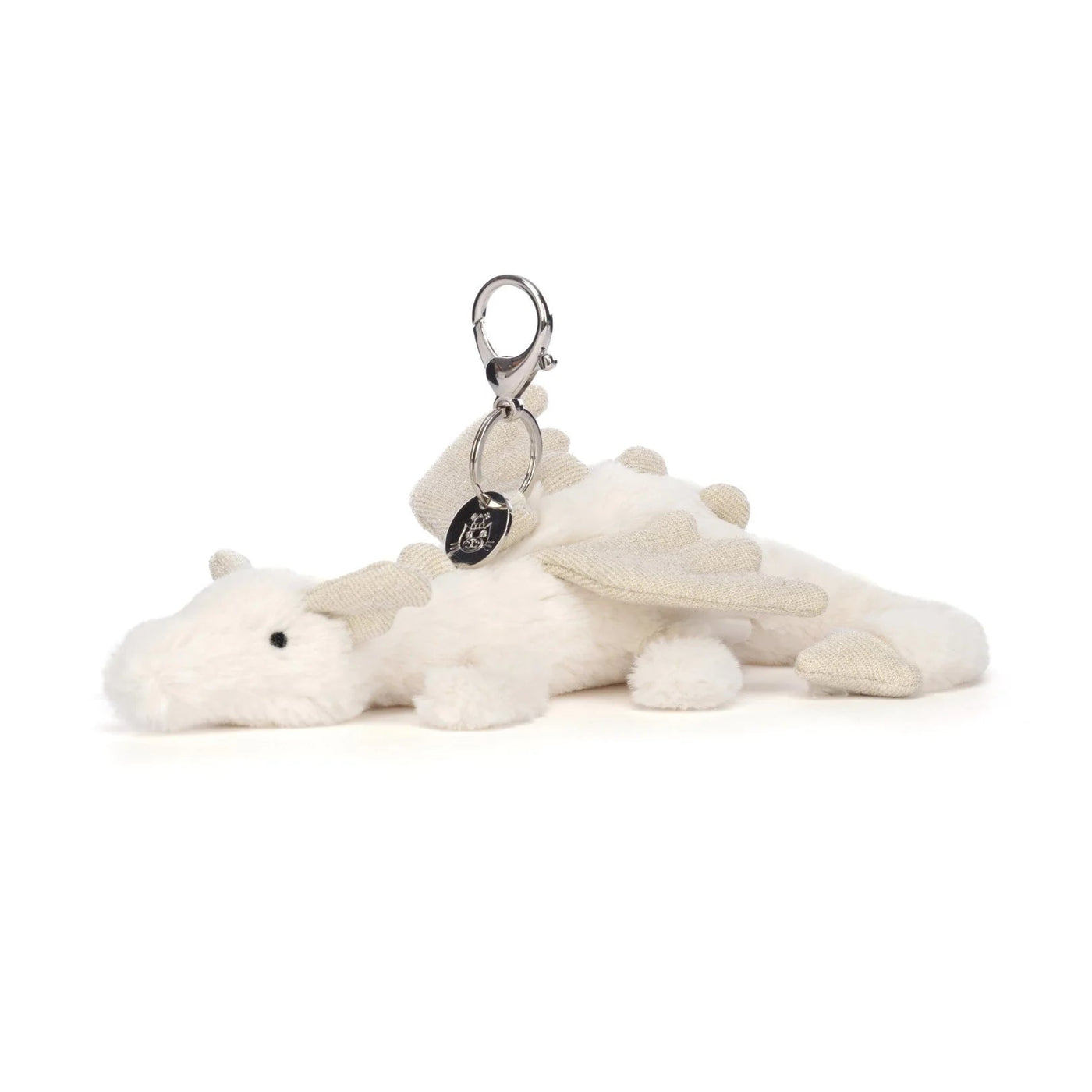 Jellycat Snow Dragon Bag Charm Soft Toy Jellycat 