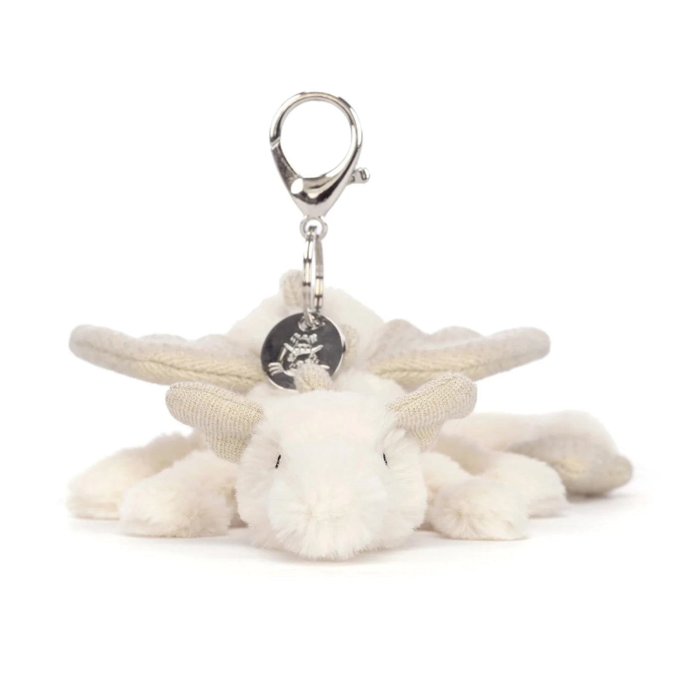 Jellycat Snow Dragon Bag Charm Soft Toy Jellycat 