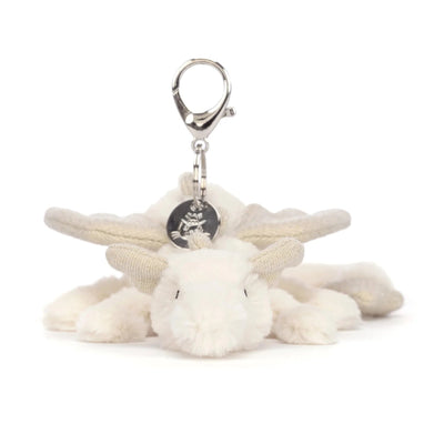 Jellycat Snow Dragon Bag Charm Soft Toy Jellycat 