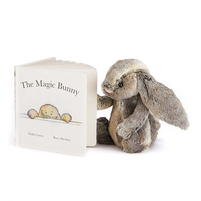 Jellycat The Magic Bunny Book And Bashful Cottontail Bunny Medium Bundle Jellycat 