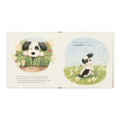 Jellycat The Pick of the Sticks Book and Bashful Black & Cream Puppy Original Bundle Jellycat 