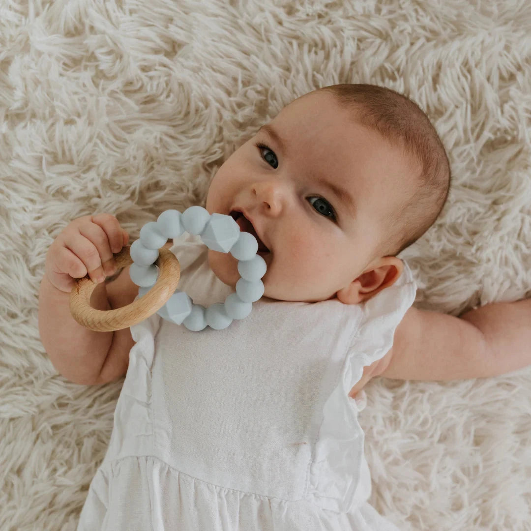 Jellystone - May Gibbs Moon Teether | Soft Blue Stacker Jellystone 