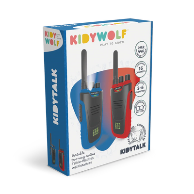 Kidywolf - Kidytalk Long Range Walkie Talkie | Blue/Red Walkie Talkie Kidywolf 
