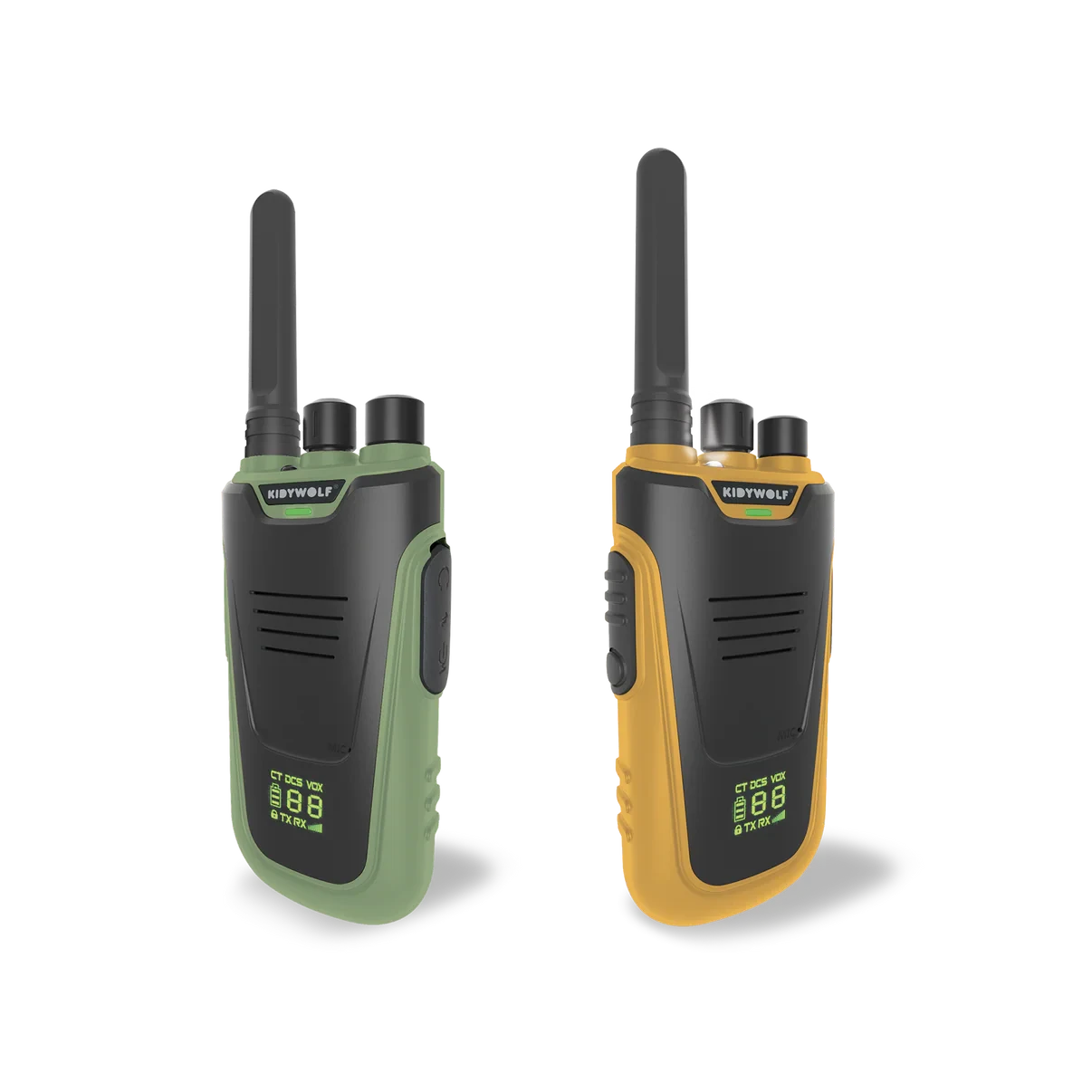 Kidywolf - Kidytalk Long Range Walkie Talkie | Green/Orange Walkie Talkie Kidywolf 