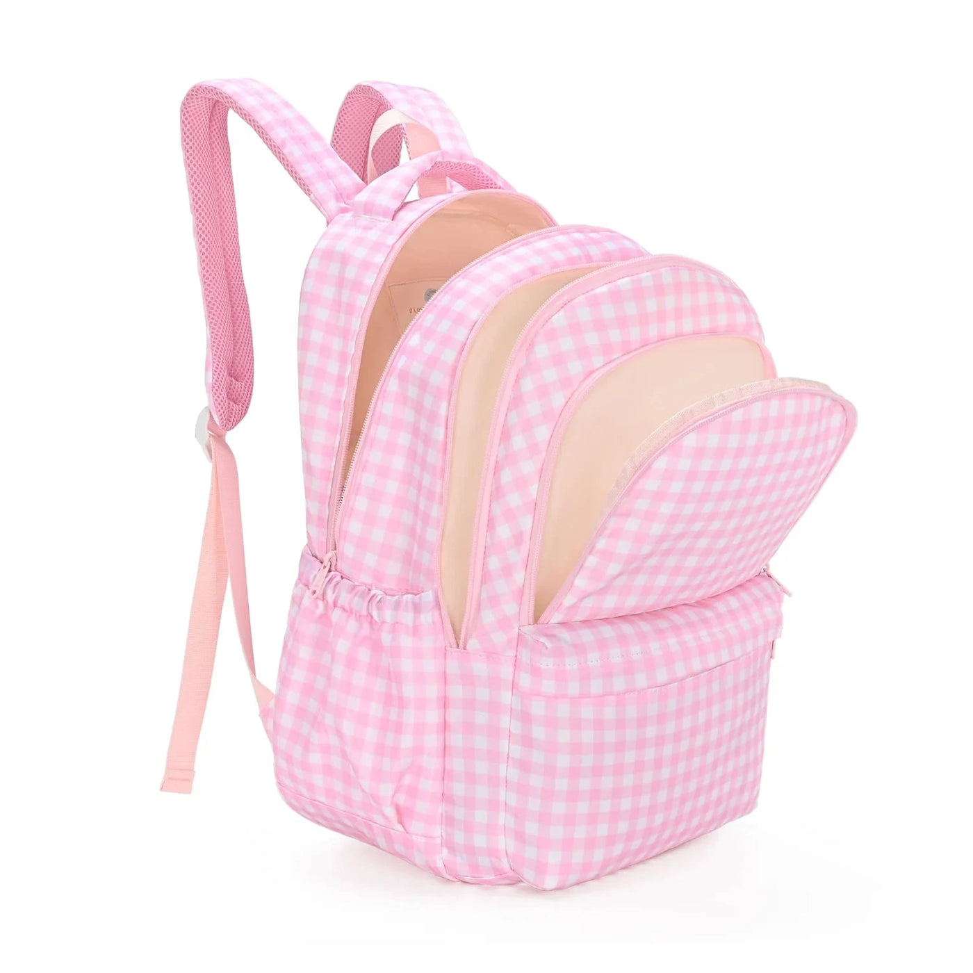 Kinnder - Campus School Backpack 2.0 | Pink Gingham Backpacks Kinnder 