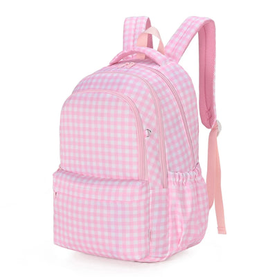 Kinnder - Campus School Backpack 2.0 | Pink Gingham Backpacks Kinnder 