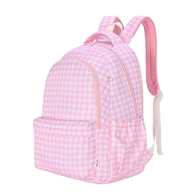 Kinnder - Campus School Backpack | Pink Gingham Backpacks Kinnder 