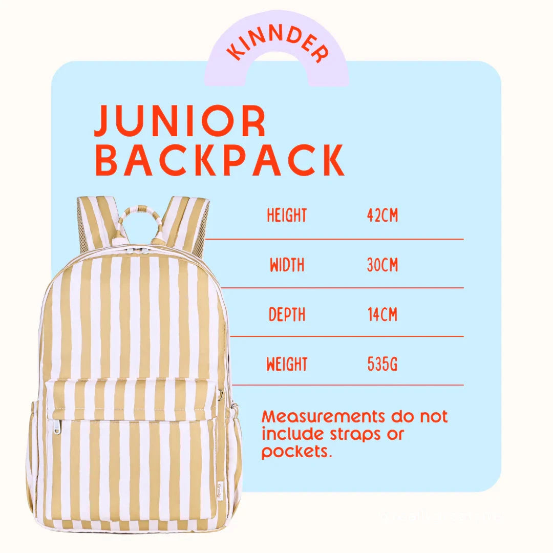 Kinnder - Junior Backpack | Mustard Stripe Mealtime Kinnder 