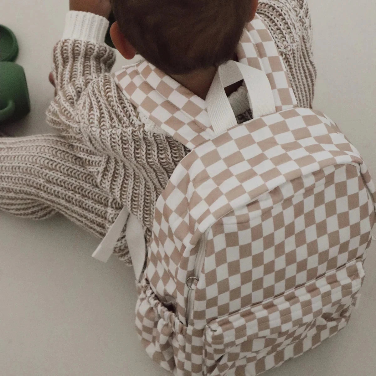 Kinnder - Kindy/School Junior Backpack | Caramel Check Mealtime Kinnder 
