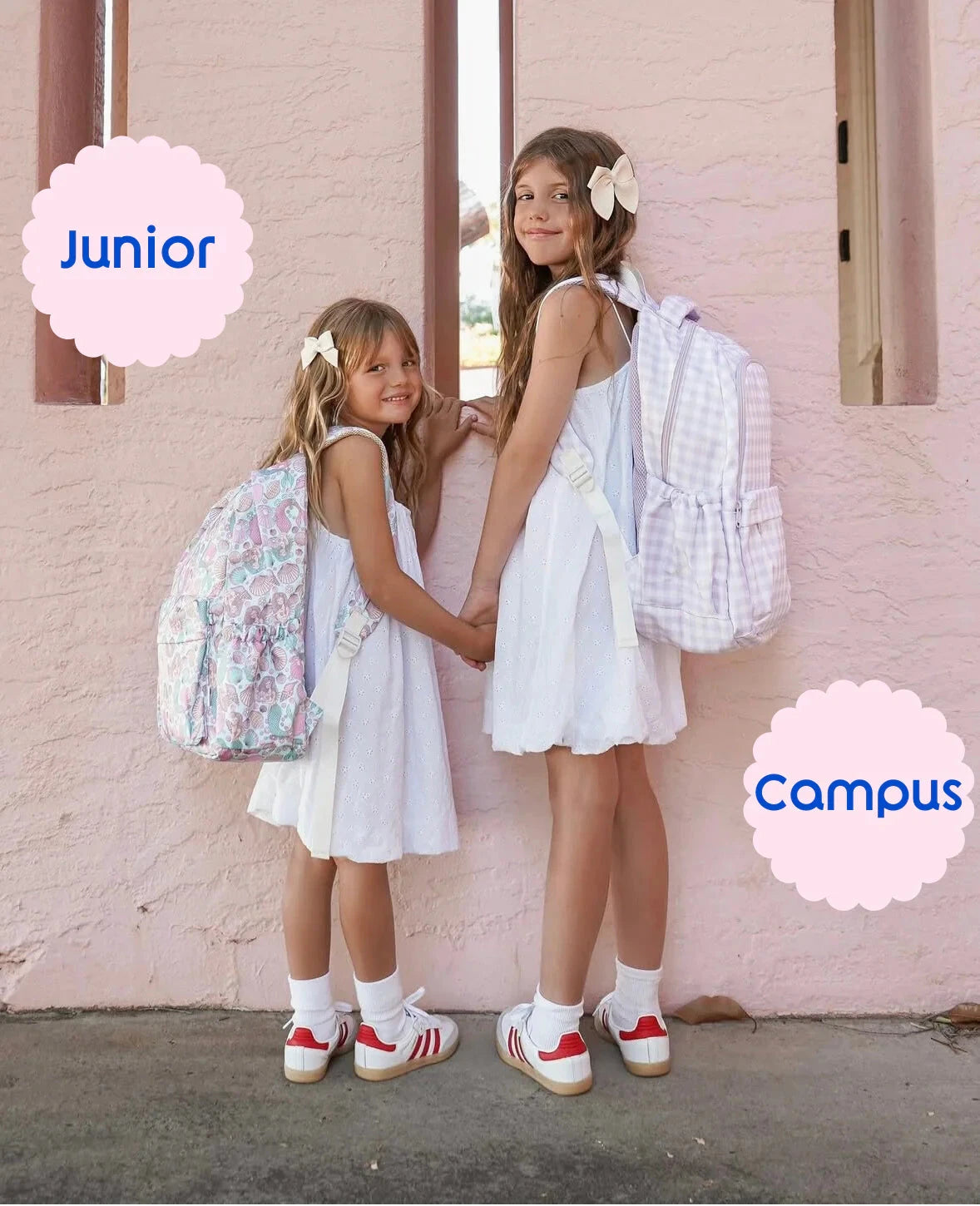 Kinnder - Kindy/School Junior Backpack | Pink Gingham Backpacks Kinnder 