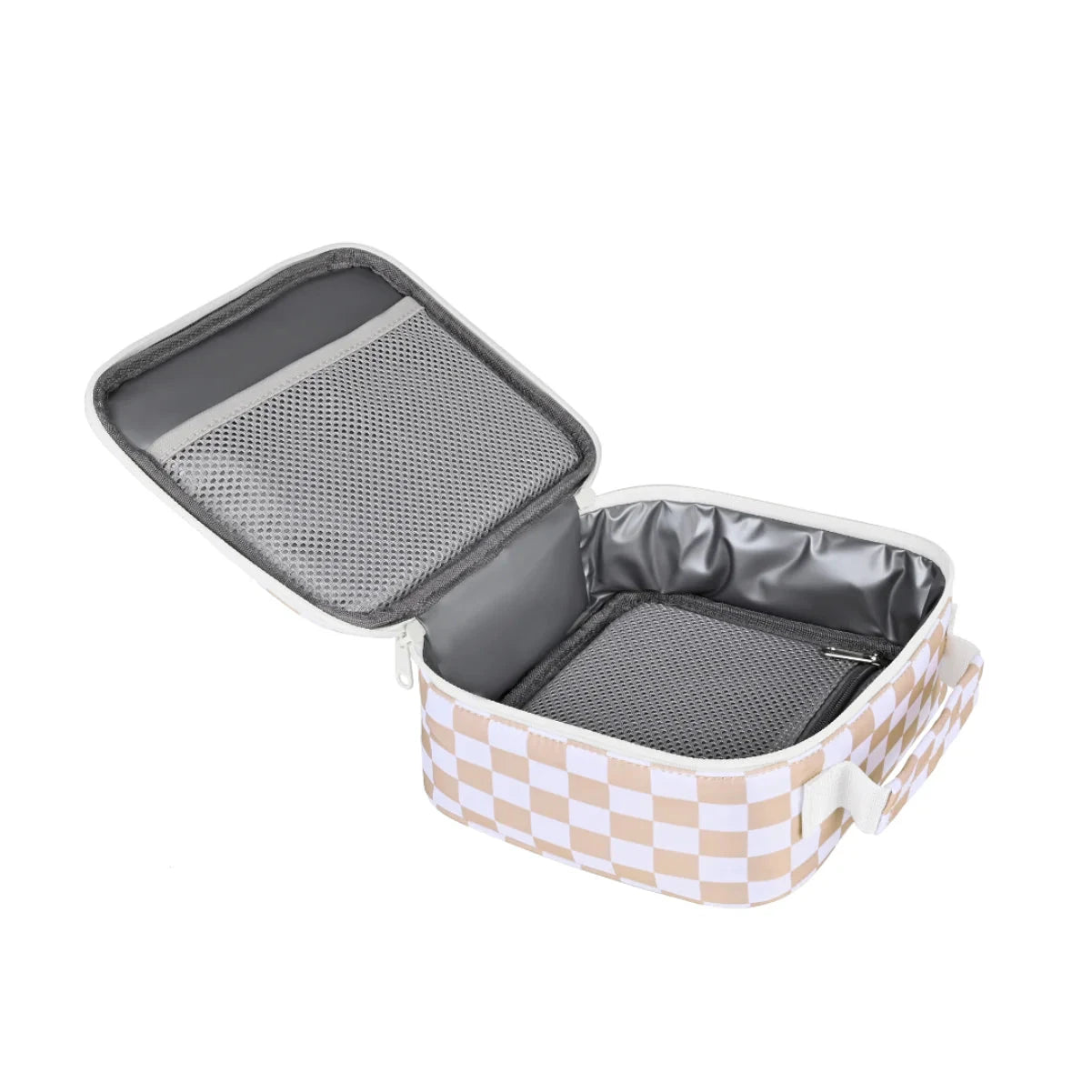 Kinnder - Mini Insulated Lunch Bag | Caramel Check Mealtime Kinnder 