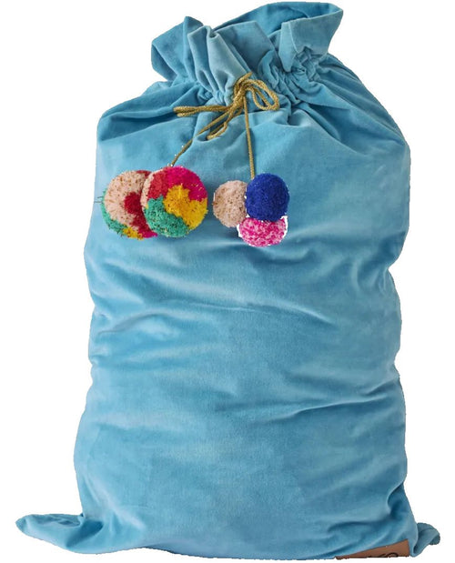 Kip & Co - Velvet Santa Sack | Blue Bells