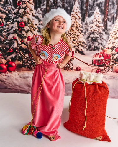 Kip & Co Velvet Santa Sack - Pink Lemonade Santa Sack Kip & Co 