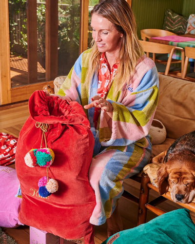 Kip & Co Velvet Santa Sack - Red Santa Sack Kip & Co 
