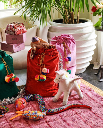 Kip & Co Velvet Santa Sack - Red Santa Sack Kip & Co 