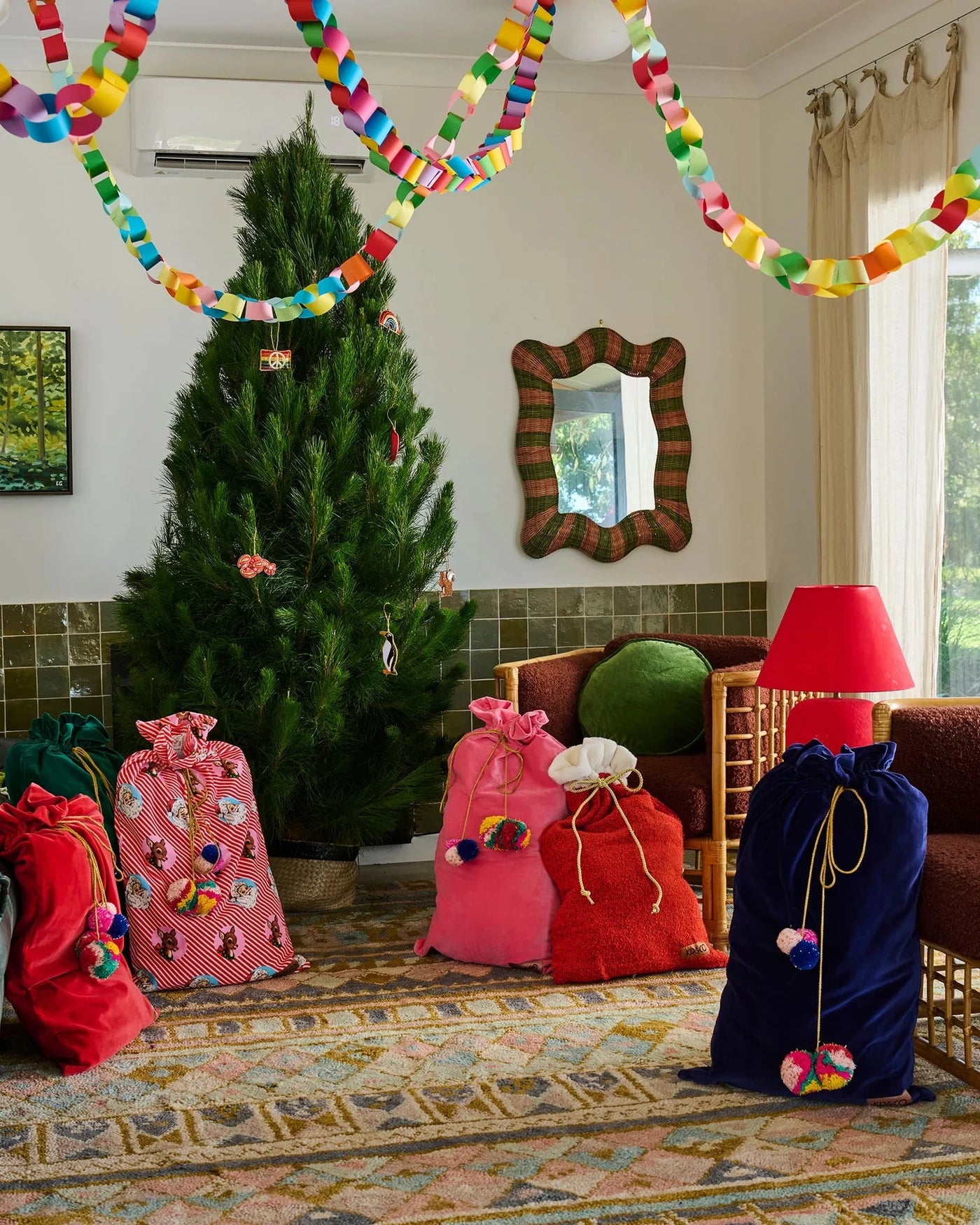 Kip & Co Velvet Santa Sack - Red Santa Sack Kip & Co 