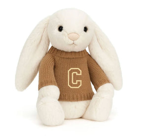 Knitted Jumper Biscuit - With Personalised Varsity Initial | Fits Medium Bashful Jellycat (JUMPER ONLY)