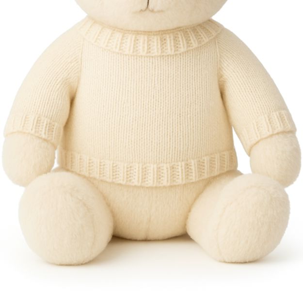 Knitted Jumper Cream - With Optional Personalised Name | Fits Medium Soft Toy (JUMPER ONLY) Cherrie Baby Boutique 