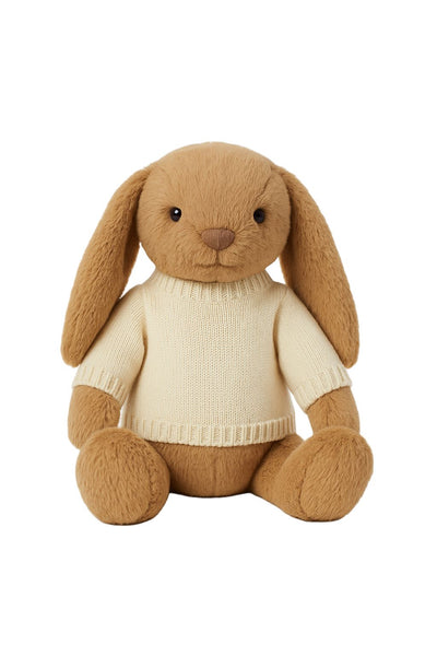 Knitted Jumper Cream - With Optional Personalised Name | Fits Medium Soft Toy (JUMPER ONLY) Cherrie Baby Boutique 