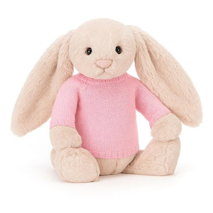 Knitted Jumper Pink - With Optional Personalised Name | Fits Medium Bashful Jellycat (JUMPER ONLY)