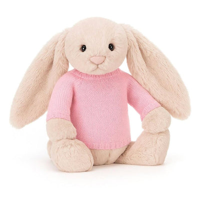 Knitted Jumper Pink - With Optional Personalised Name | Fits Medium Soft Toy (JUMPER ONLY) Cherrie Baby Boutique 