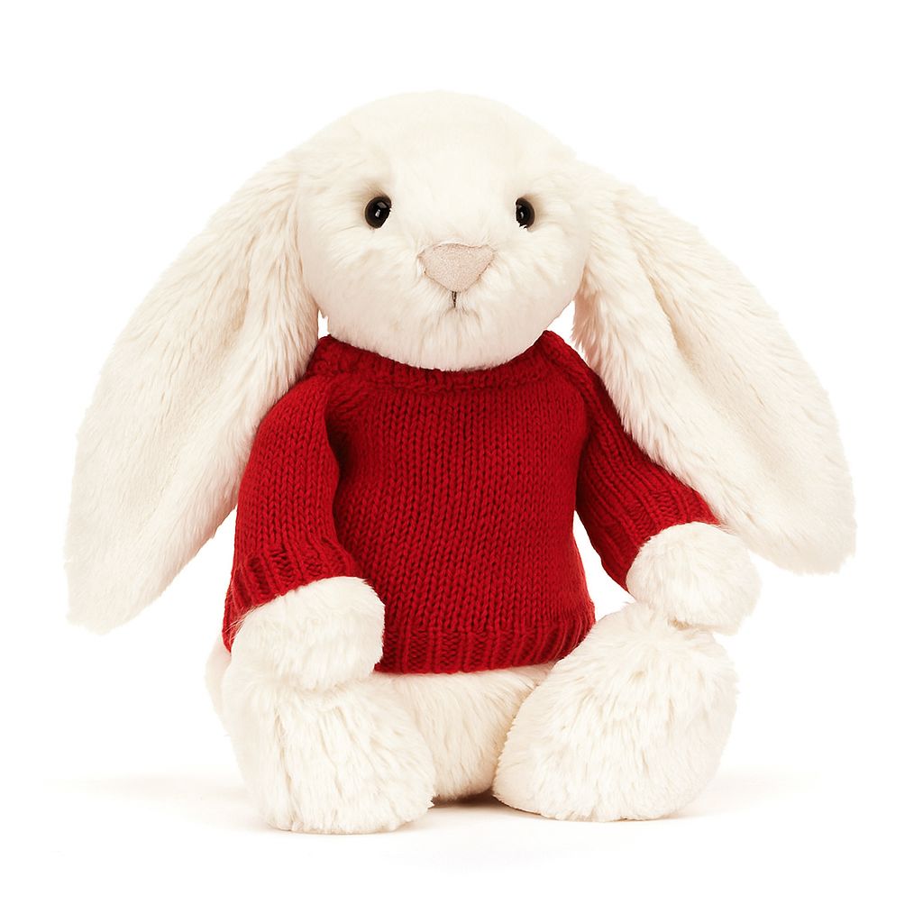 Knitted Jumper Red - With Optional Personalised Name | Fits Medium Soft Toy (JUMPER ONLY) Cherrie Baby Boutique 