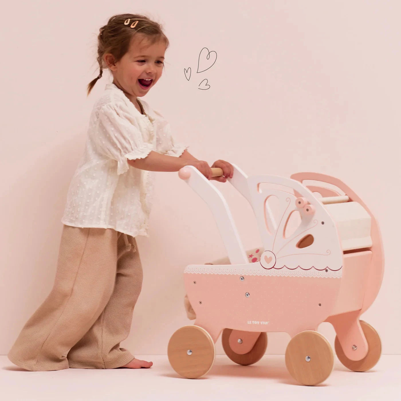 Le Toy Van - Retro Wooden Doll Pram Doll Accessories Le Toy Van 