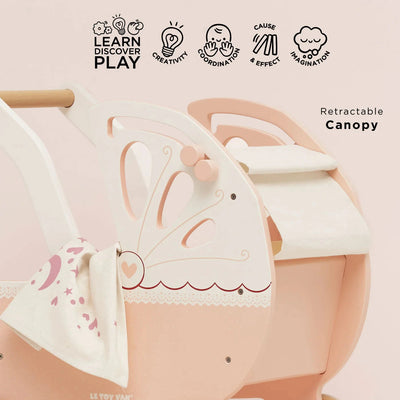 Le Toy Van - Retro Wooden Doll Pram Doll Accessories Le Toy Van 