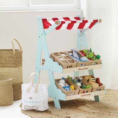 Le Toy Van - Wooden Market Stall & Play Food Crate Bundle Playsets Le Toy Van 