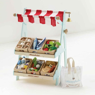 Le Toy Van - Wooden Market Stall & Play Food Crate Bundle Playsets Le Toy Van 