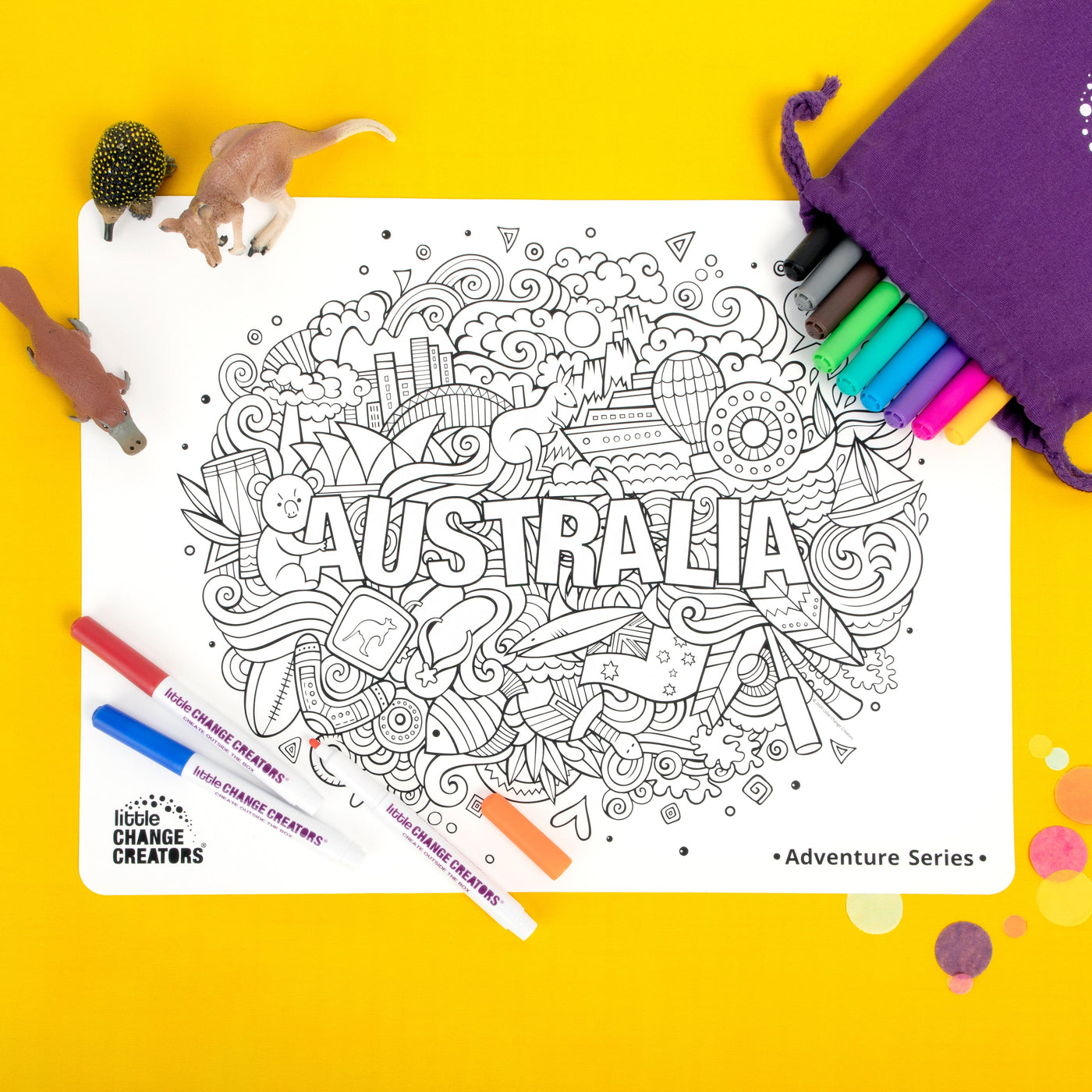 Little Change Creators - Australia Re-FUN-able Colouring Set Activity & Craft Little Change Creators 