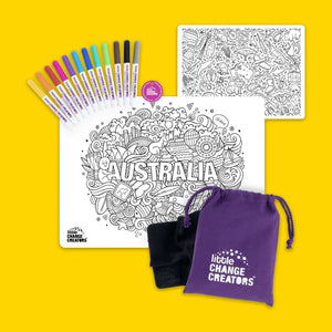 Little Change Creators - Australia Re-FUN-able Colouring Set