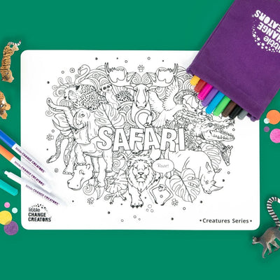 Little Change Creators - Safari Re-FUN-able Colouring Set Activity & Craft Little Change Creators 