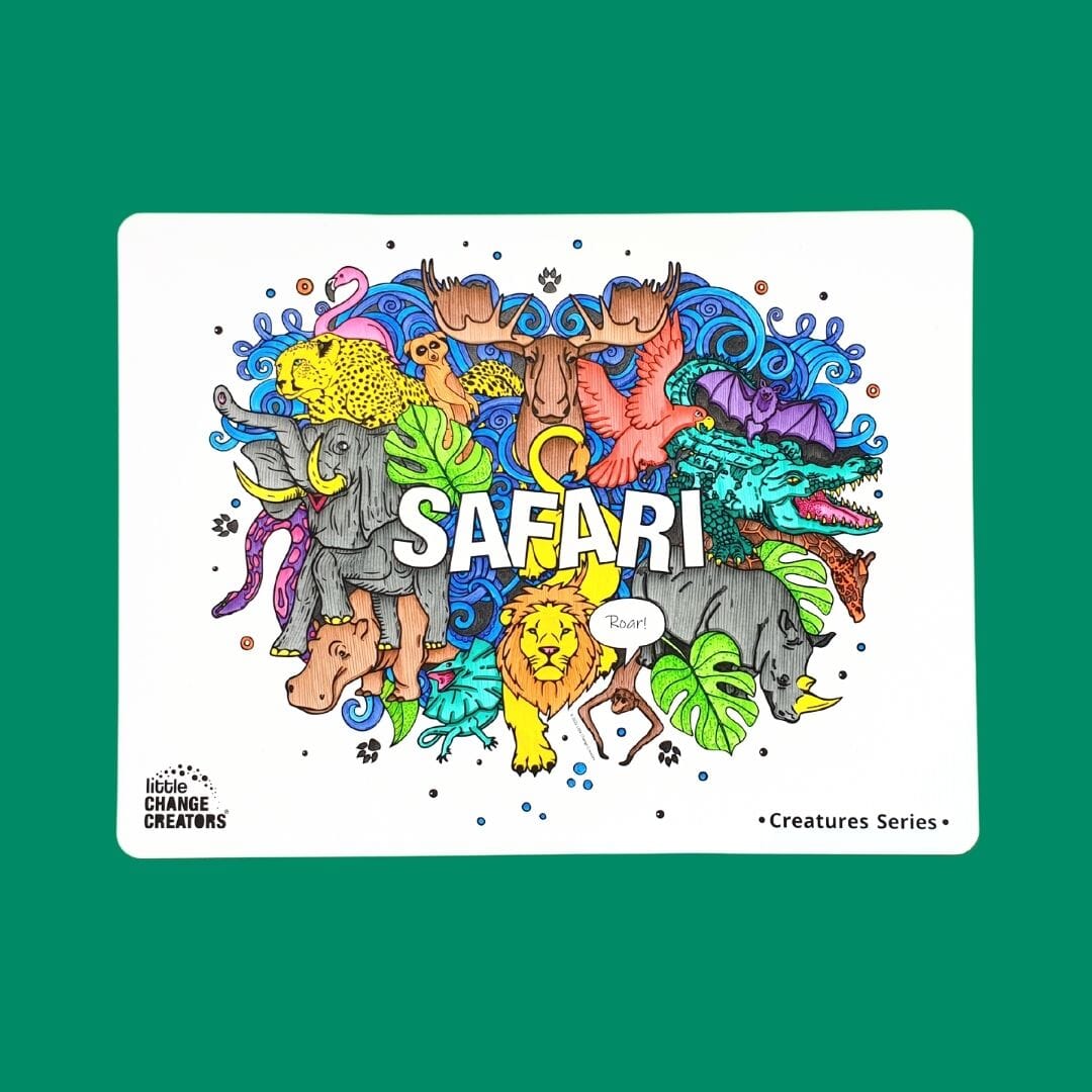 Little Change Creators - Safari Re-FUN-able Colouring Set Activity & Craft Little Change Creators 