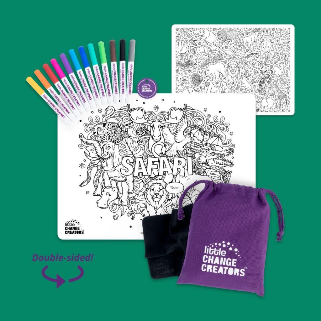 Little Change Creators - Safari Re-FUN-able Colouring Set Activity & Craft Little Change Creators 