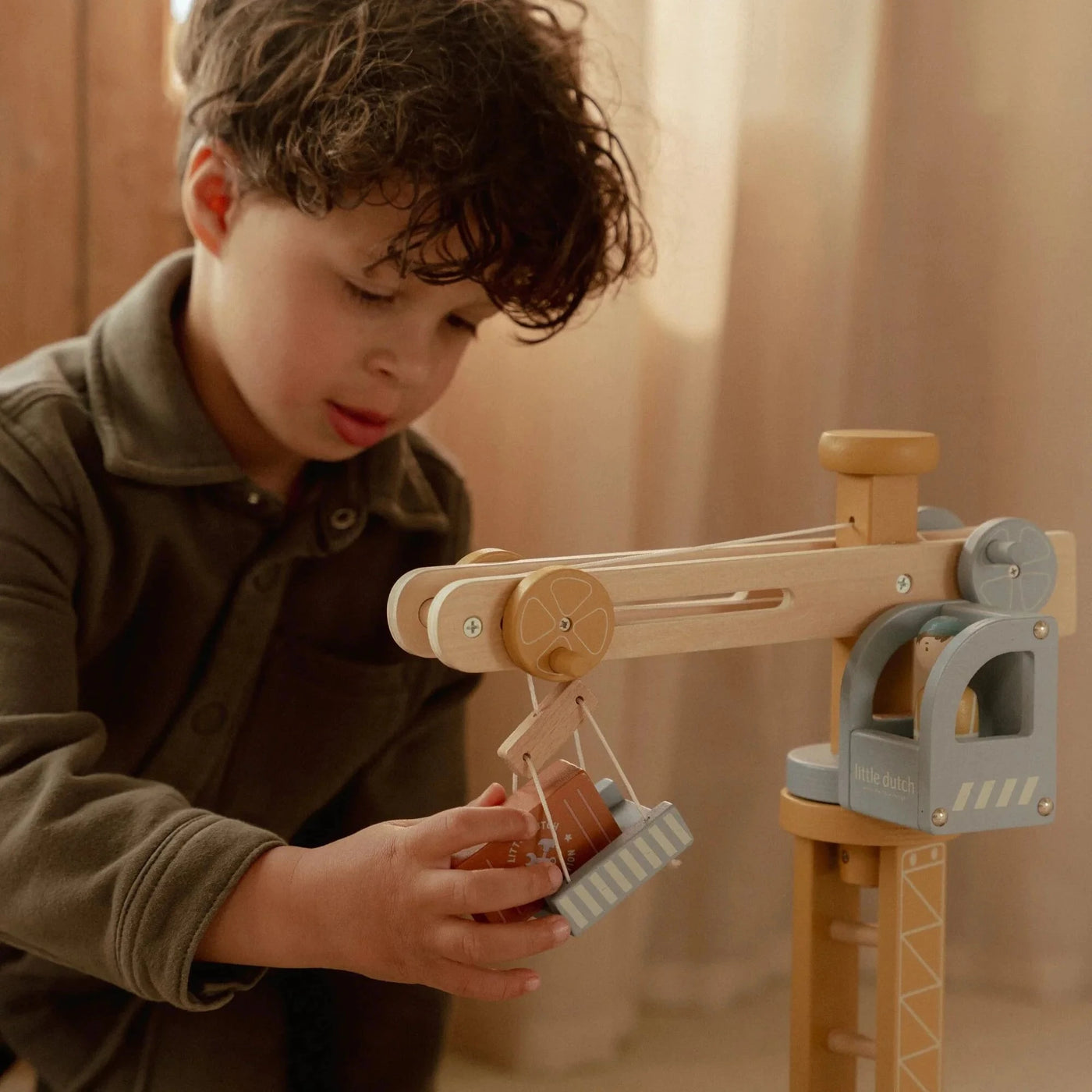 Little Dutch - Crane Set Train Track Wooden Toy Little Dutch 