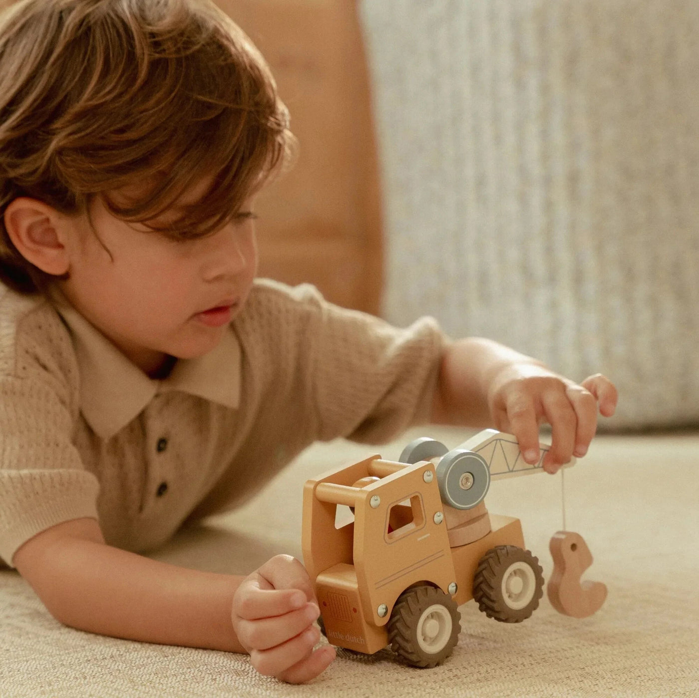 Little Dutch - Crane Truck Wooden Toy Little Dutch 