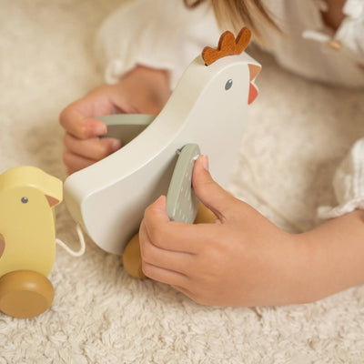 Little Dutch - Little Farm Pull Along | Chicken Wooden Toy Little Dutch 